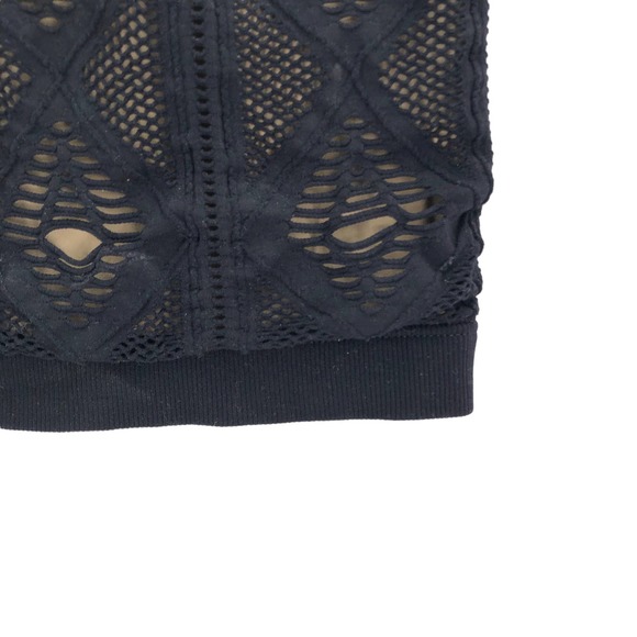 Bebe NEW Womens Size Small Double Layer Black Crochet Body-Con Dress Going Out - Picture 3 of 5